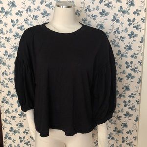Splendid by Graham & Spencer black balloon sleeve Tee Sz M